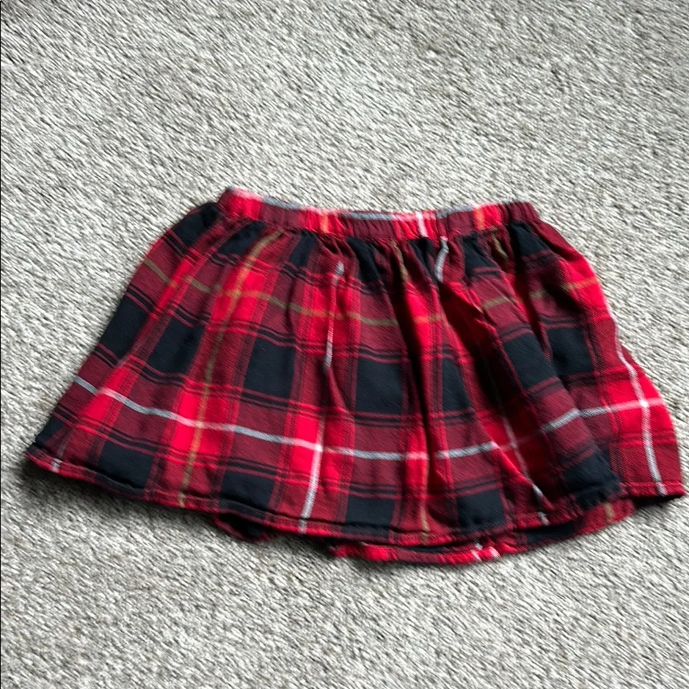 GAP Red and‎ Black Plaid Kids Skirt